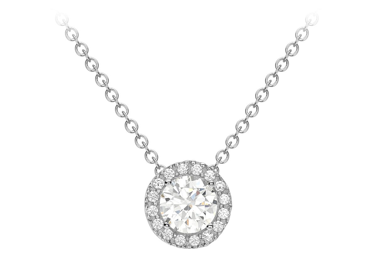 9ct White Gold Sliding Pendant Necklace