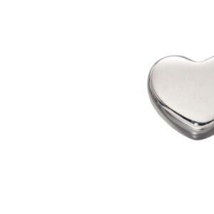 9ct White Gold Small Heart Stud Earrings