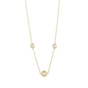 9ct Yellow Gold 3 Faceted CZ Chain