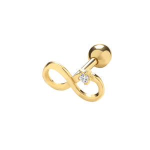 9ct Yellow Gold CZ Infinity Cartilage Stud