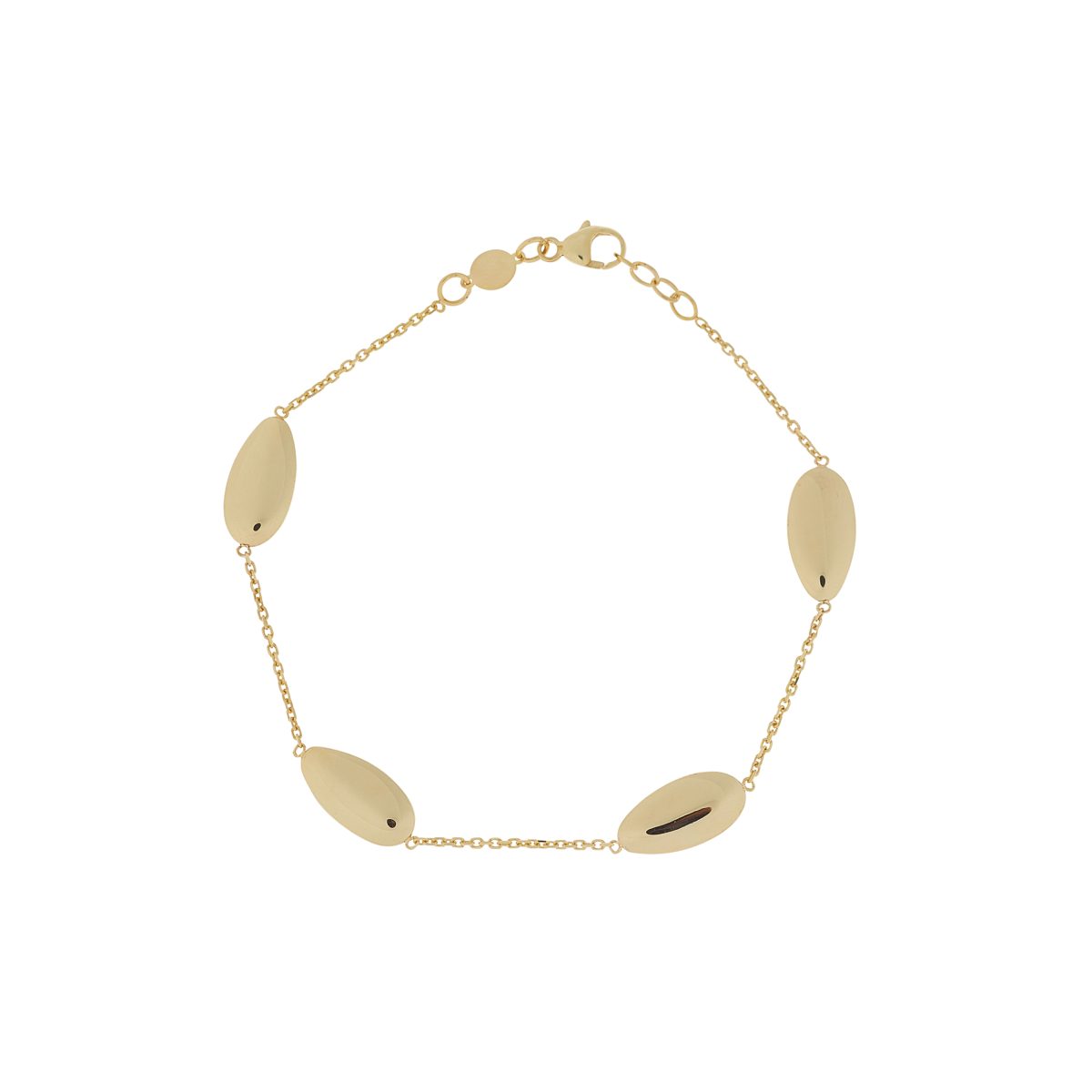 9ct Yellow Gold Four Oval Disc Bracelet