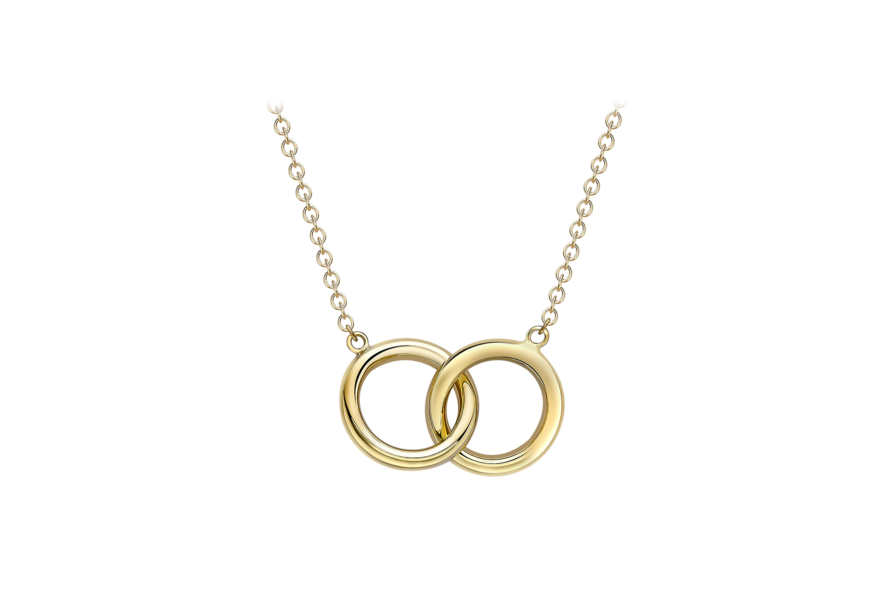 9ct Yellow Gold Interlocking Circles Necklace
