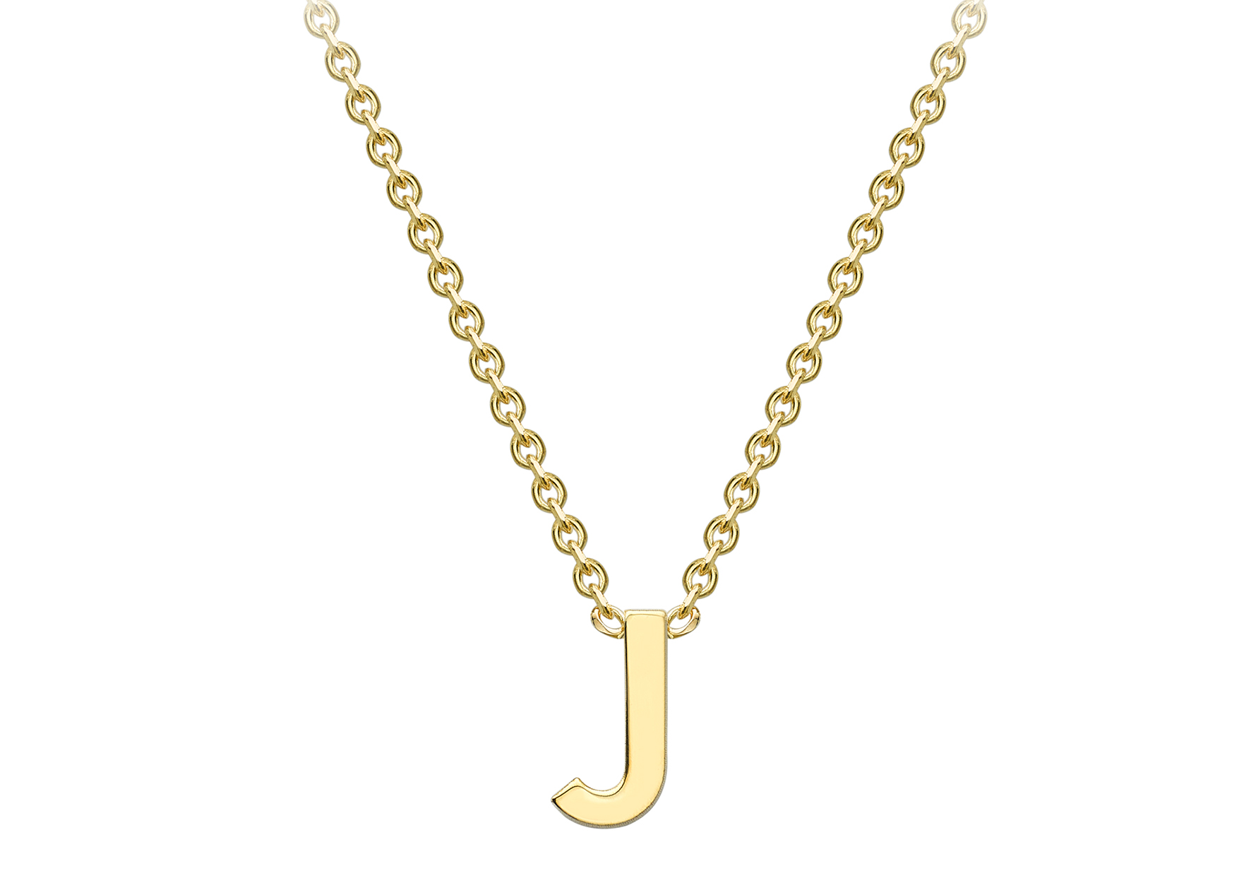 9ct Yellow Gold Petite "J" Initial Necklace