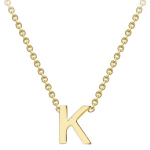 9ct Yellow Gold Petite "K" Initial Necklace