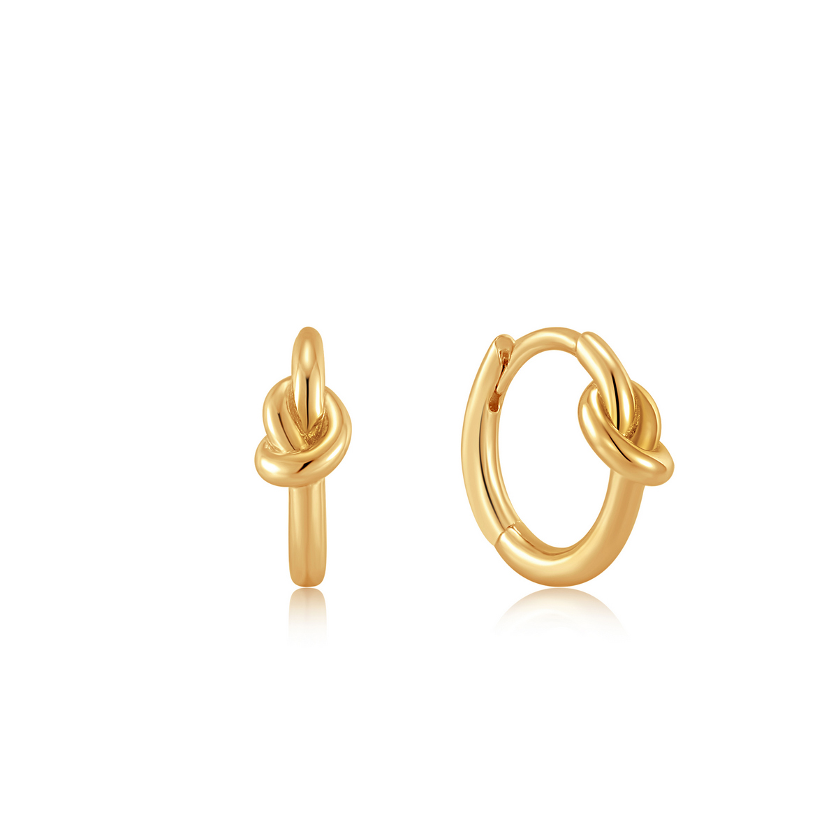 Ania Haie Gold Plated Knot Huggie Hoop Earrings