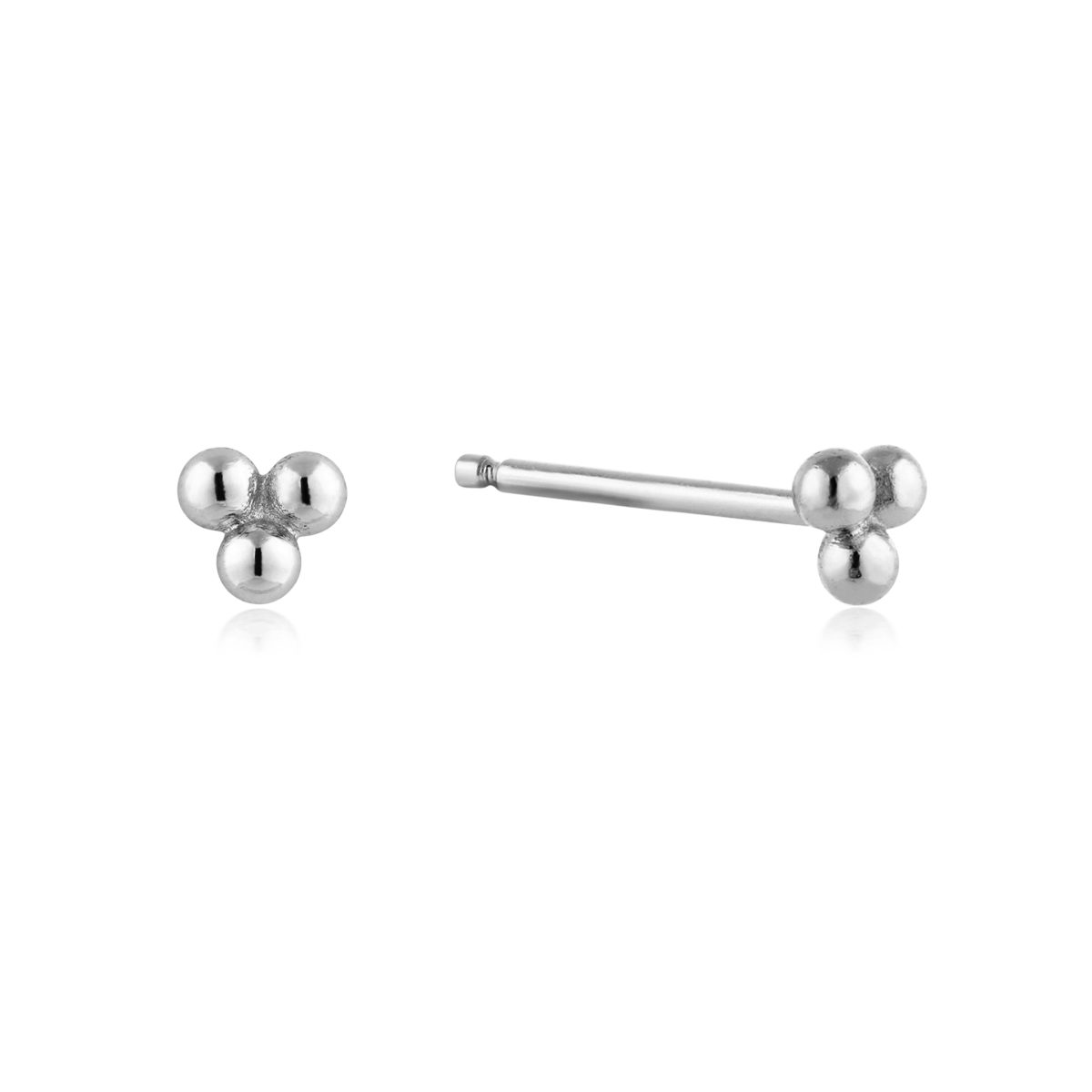 Ania Haie Modern Minimalism Sterling Silver Triple Ball Stud Earrings