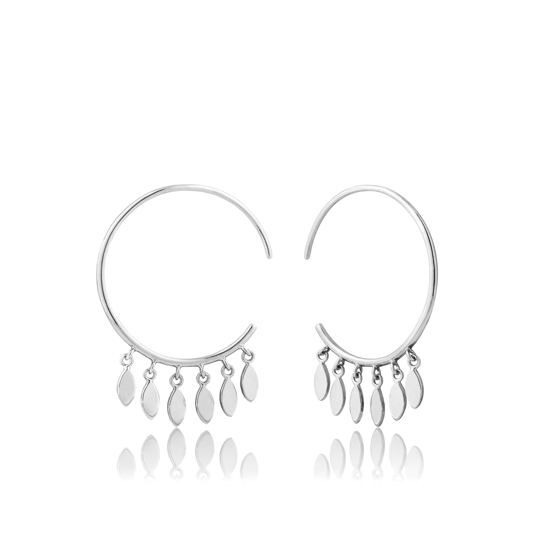 Ania Haie Multi Drop Dainty Hoop Earrings Sterling Silver