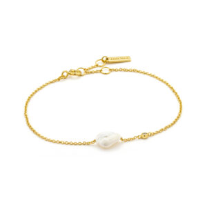 Ania Haie Pearl Of Wisdom Bracelet Gold Plated Silver