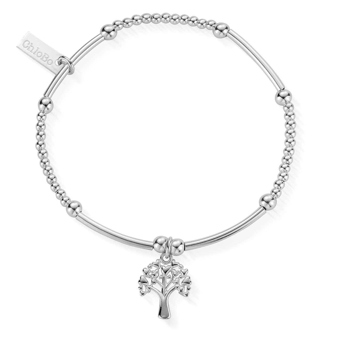 ChloBo Sterling Silver Cute Mini Heart Tree Of Life Bracelet