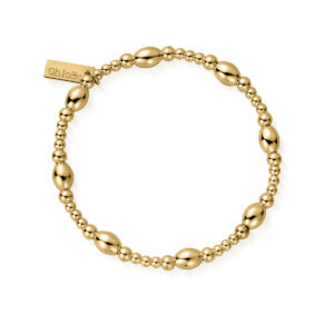 ChloBo Sterling Silver Gold Plated Cute Oval Bracelet