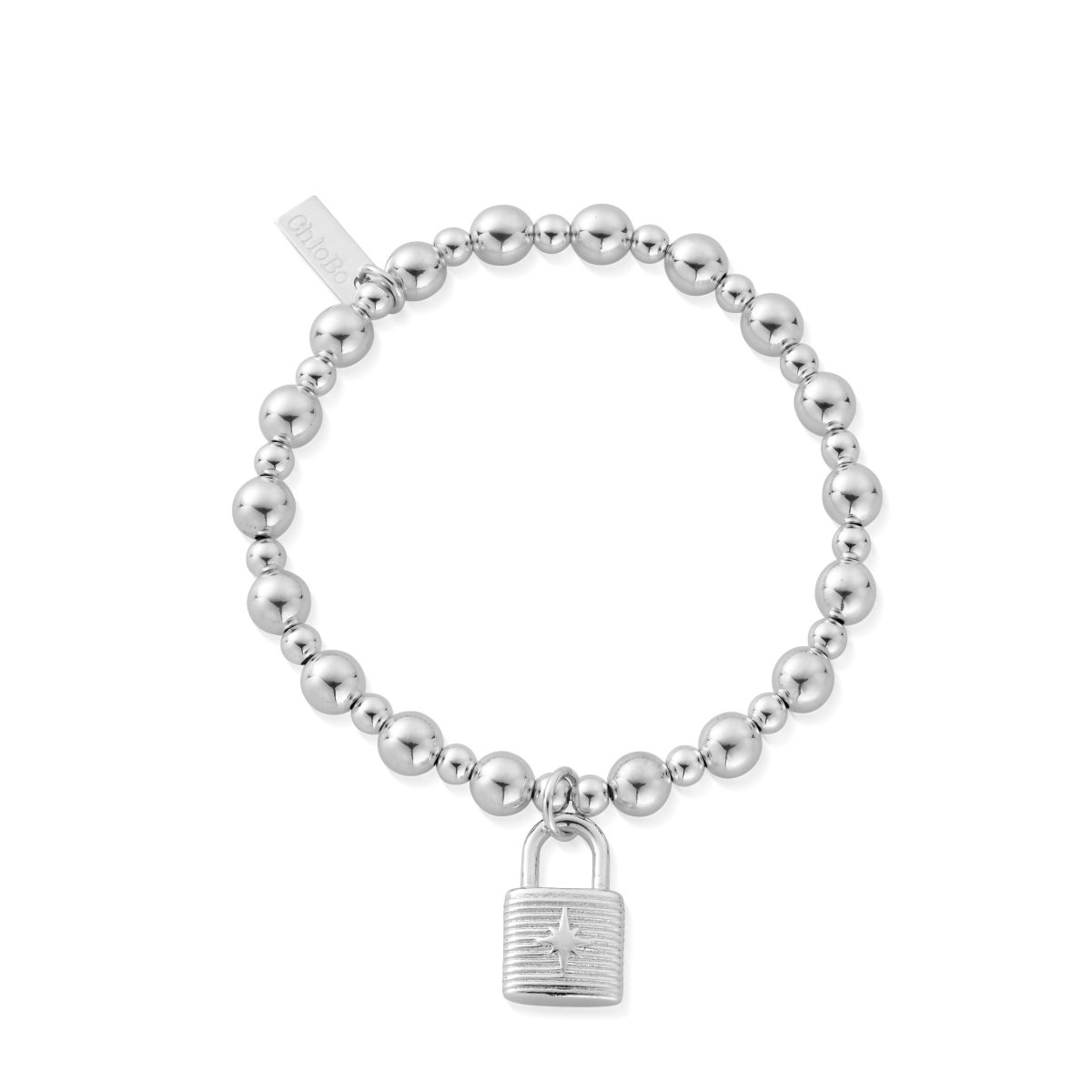 ChloBo Sterling Silver Mini Ball Padlock Bracelet