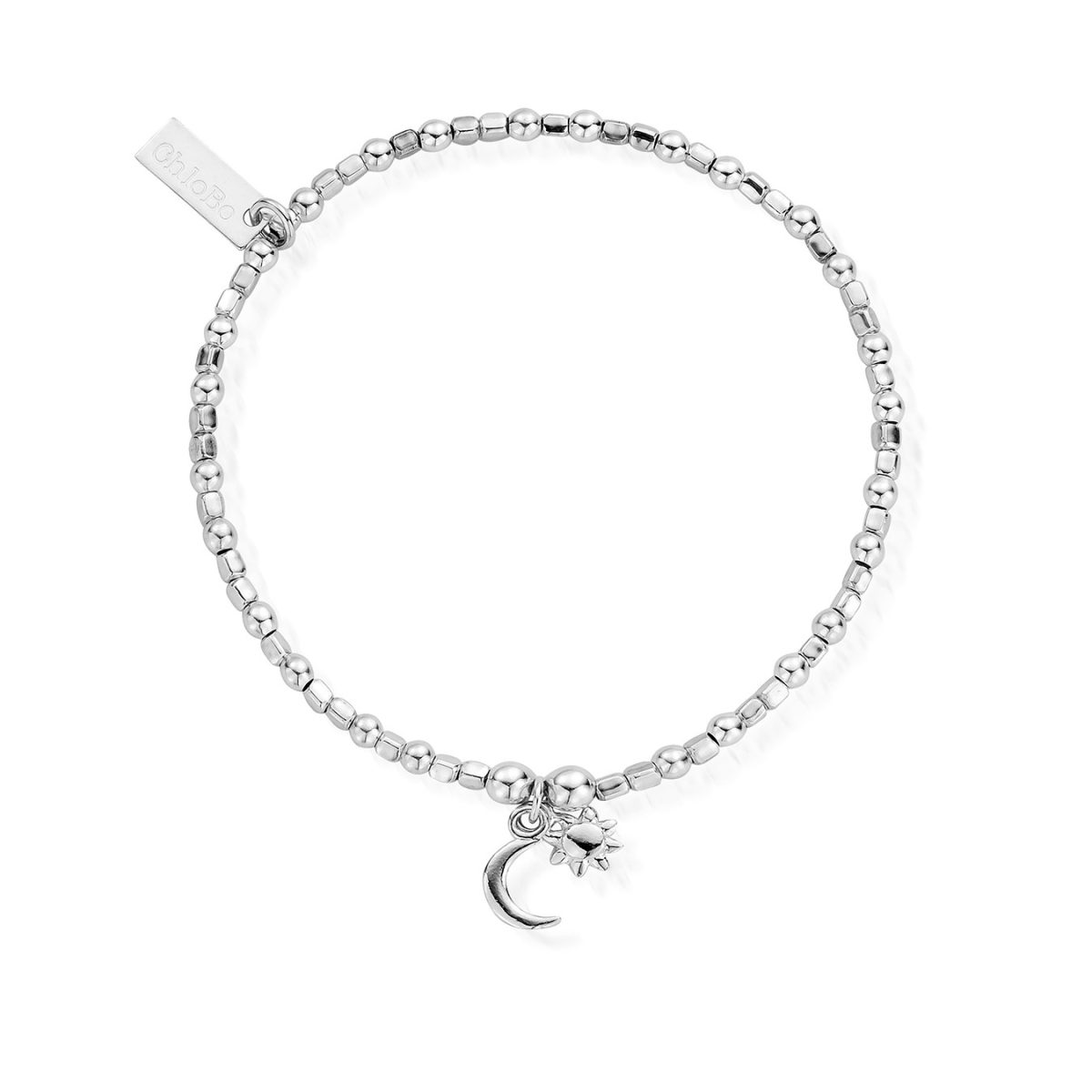 ChloBo Sterling Silver Mini Moon and Sun Bracelet
