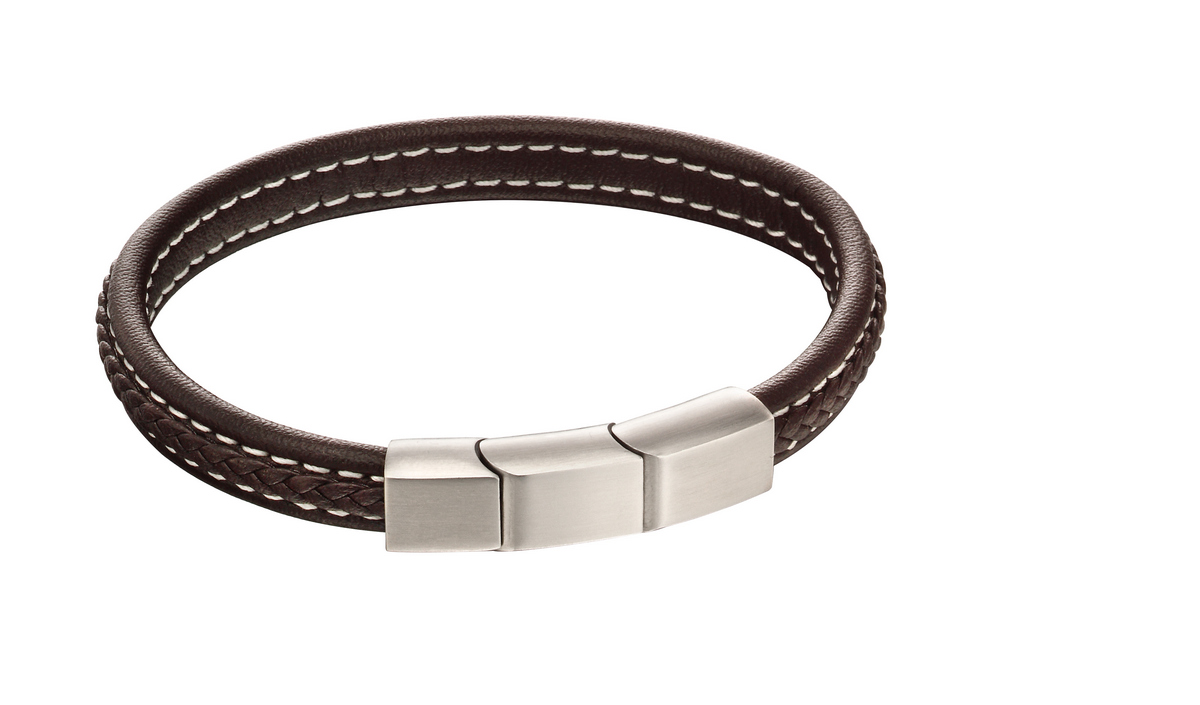 Fred Bennett Brown Stitch Leather Bracelet