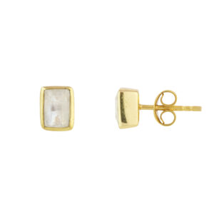 Juvi Moonstone Manhattan Gold Vermeil Stud Earrings