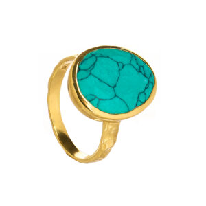 Juvi Turquoise Lago Gold Vermeil Ring