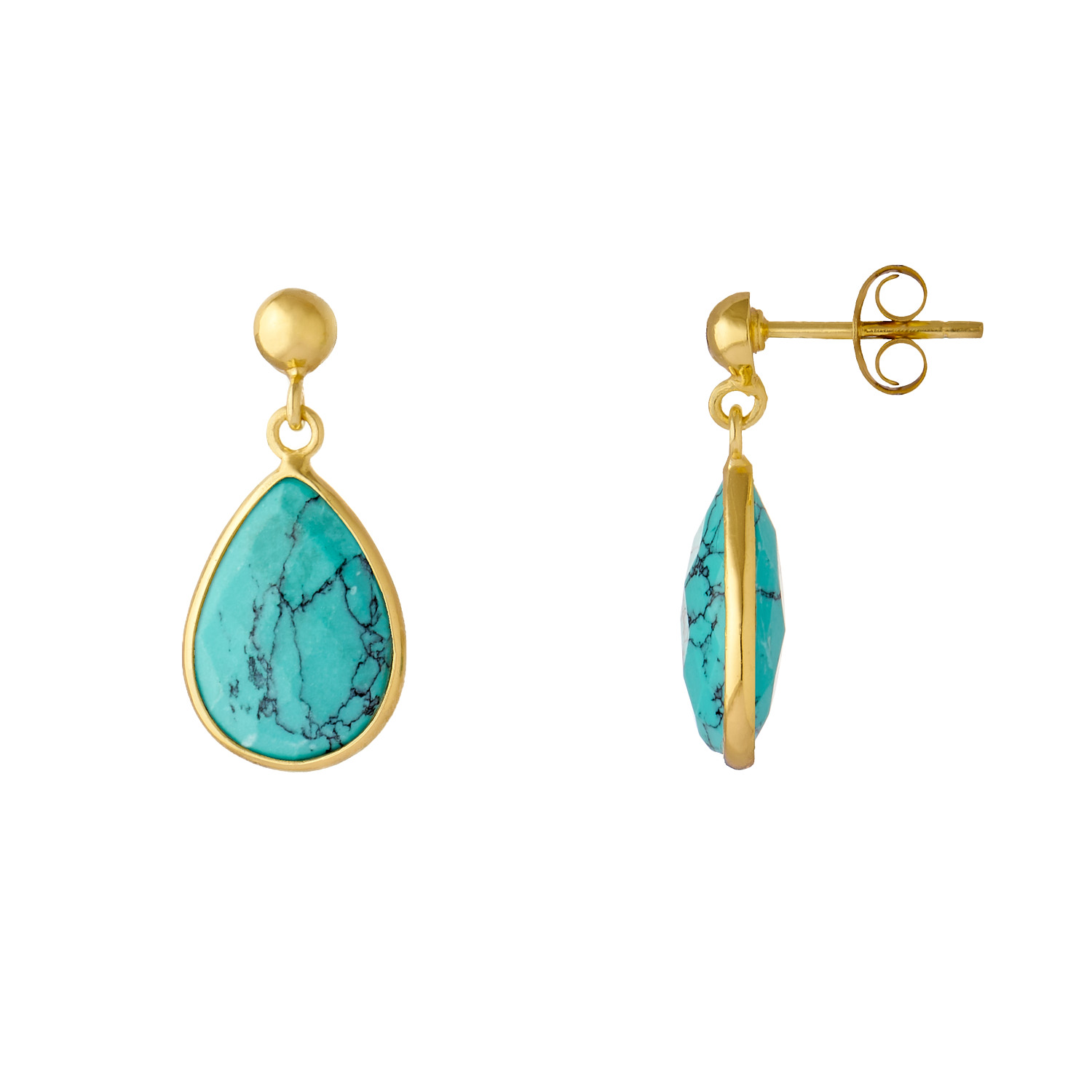 Juvi Turquoise Teardrop Gold Vermeil Earrings