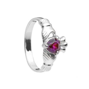 Sterling Silver Claddagh February Ring