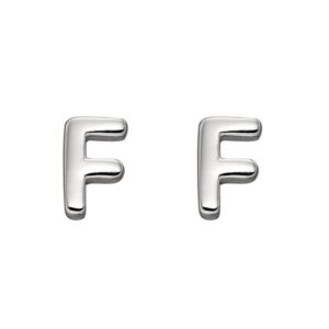 Sterling Silver Initial 'F' Stud Earrings