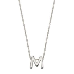 Sterling Silver Initial 'M' Pendant