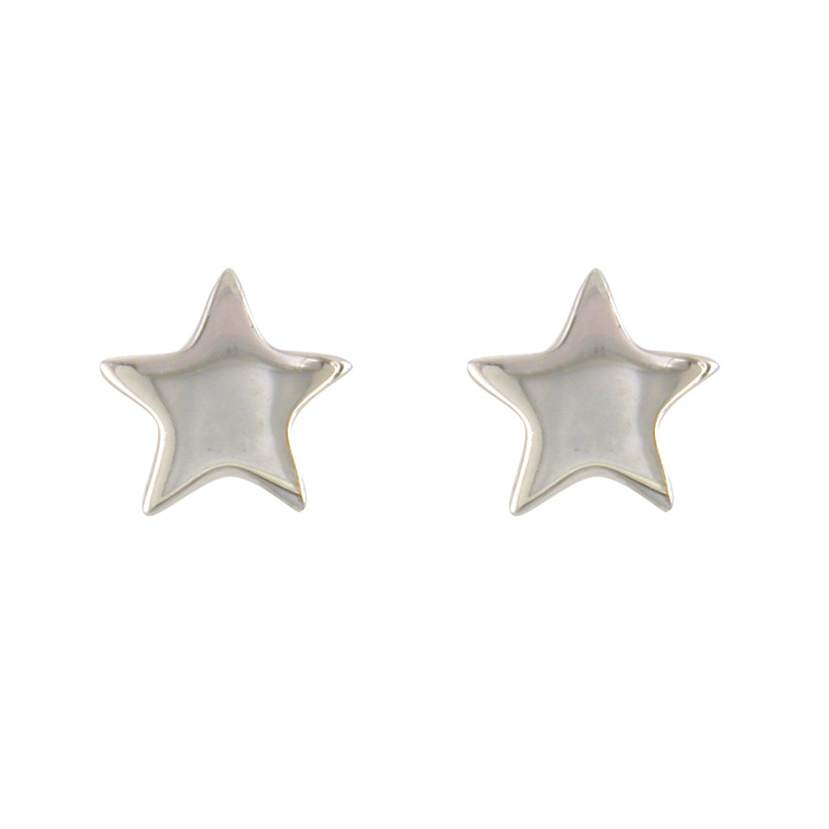 Sterling Silver Small Plain Star Stud Earrings