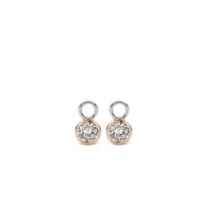 Ti Sento Sterling Silver Rose Gold Plated Cubic Zirconia Earring Charms