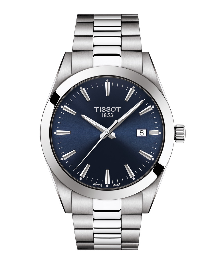 Tissot T-Classic Gentleman Stainless Steel Round Navy Dial Watch