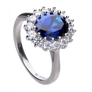 diamonfire-cz-oval-saphire-blue-cluster-ring
