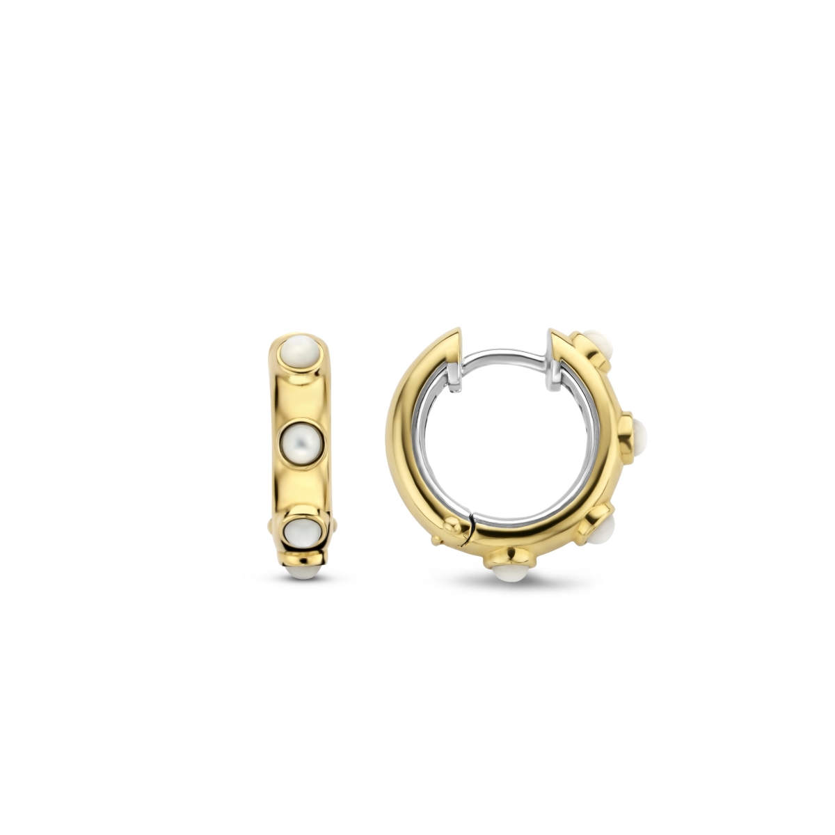 ti-sento-sterling-silver-gold-plated-mother-pearl-studded-hoop-earrings