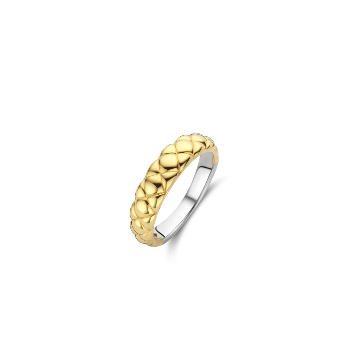 Ti Sento Sterling Silver Gold Plated Textured Ring