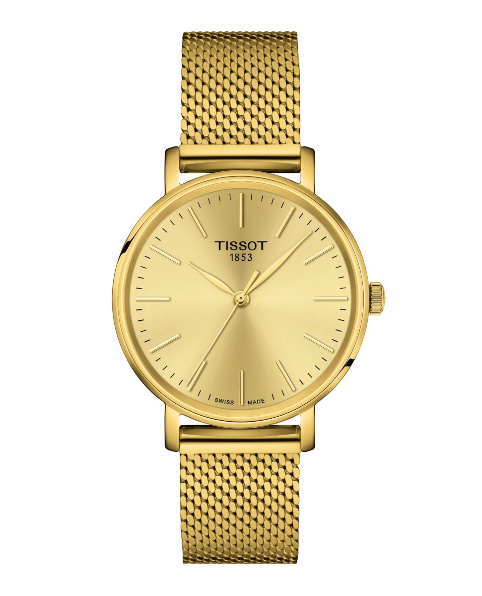 Tissot Everytime Gold Plated Stainless Steel Ladies Watch