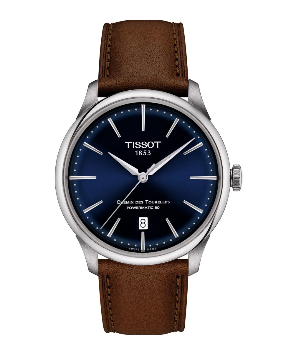 Tissot Chemin des Tourelles Powermatic 80 Brown Leather Strap Gents Watch