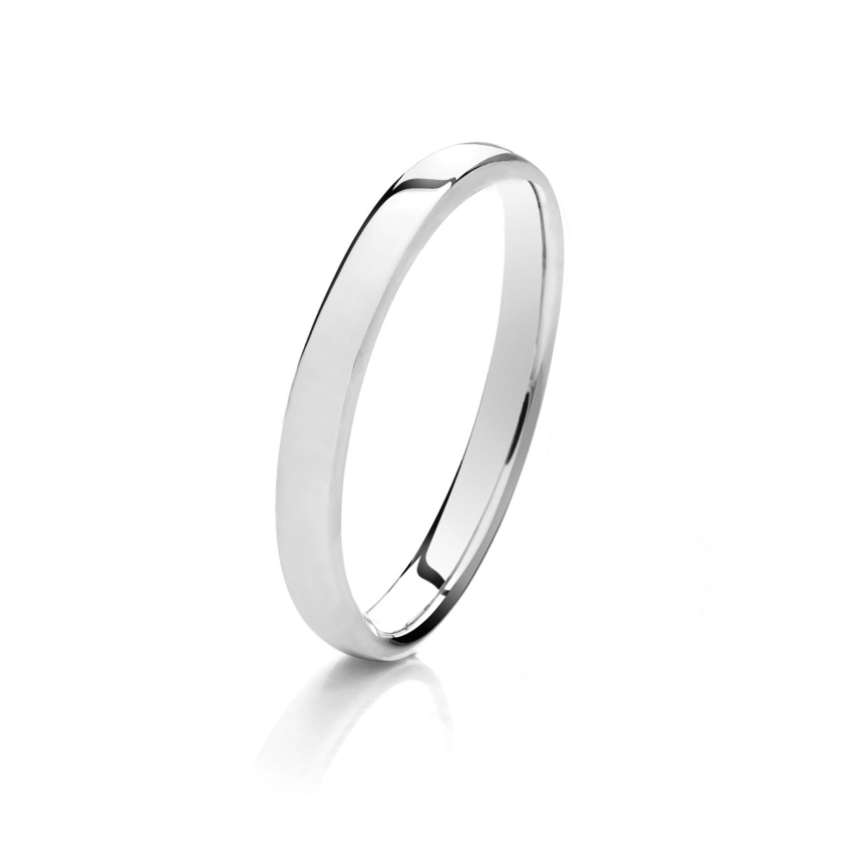 9ct White Gold 2.5mm Traditional Court Wedding Ring