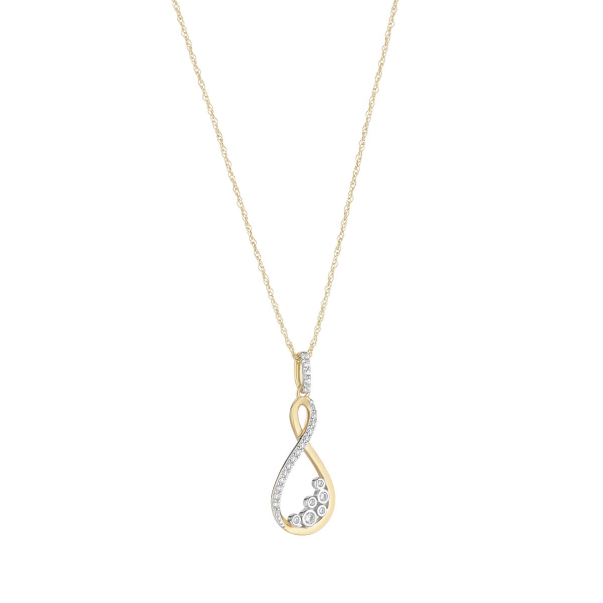 9ct Yellow Gold Cubic Zirconia Infinity Pendant