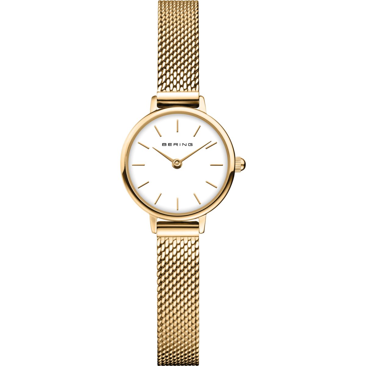 Bering Ladies Watch - Mini Classic Stainless Steel Yellow Gold Plated - Mesh Bracelet