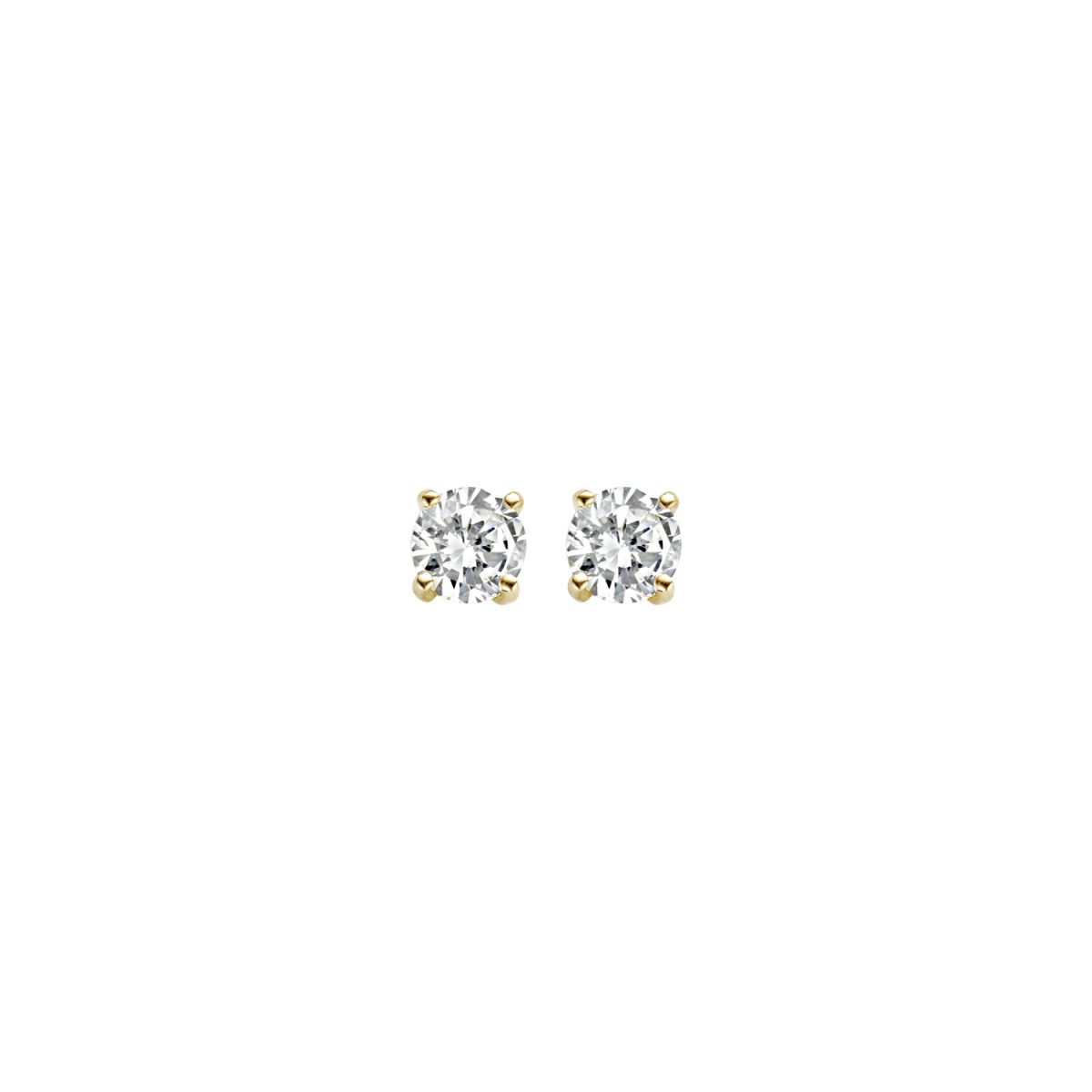 Blush 14ct Yellow Gold 5mm 4 Claw CZ Stud Earrings