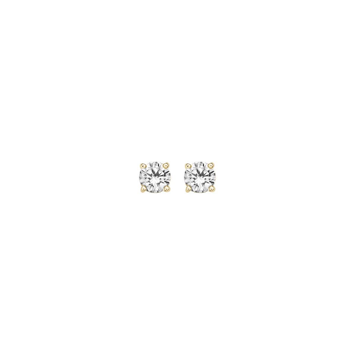 Blush 14ct Yellow Gold 4mm 4 Claw CZ Stud Earrings