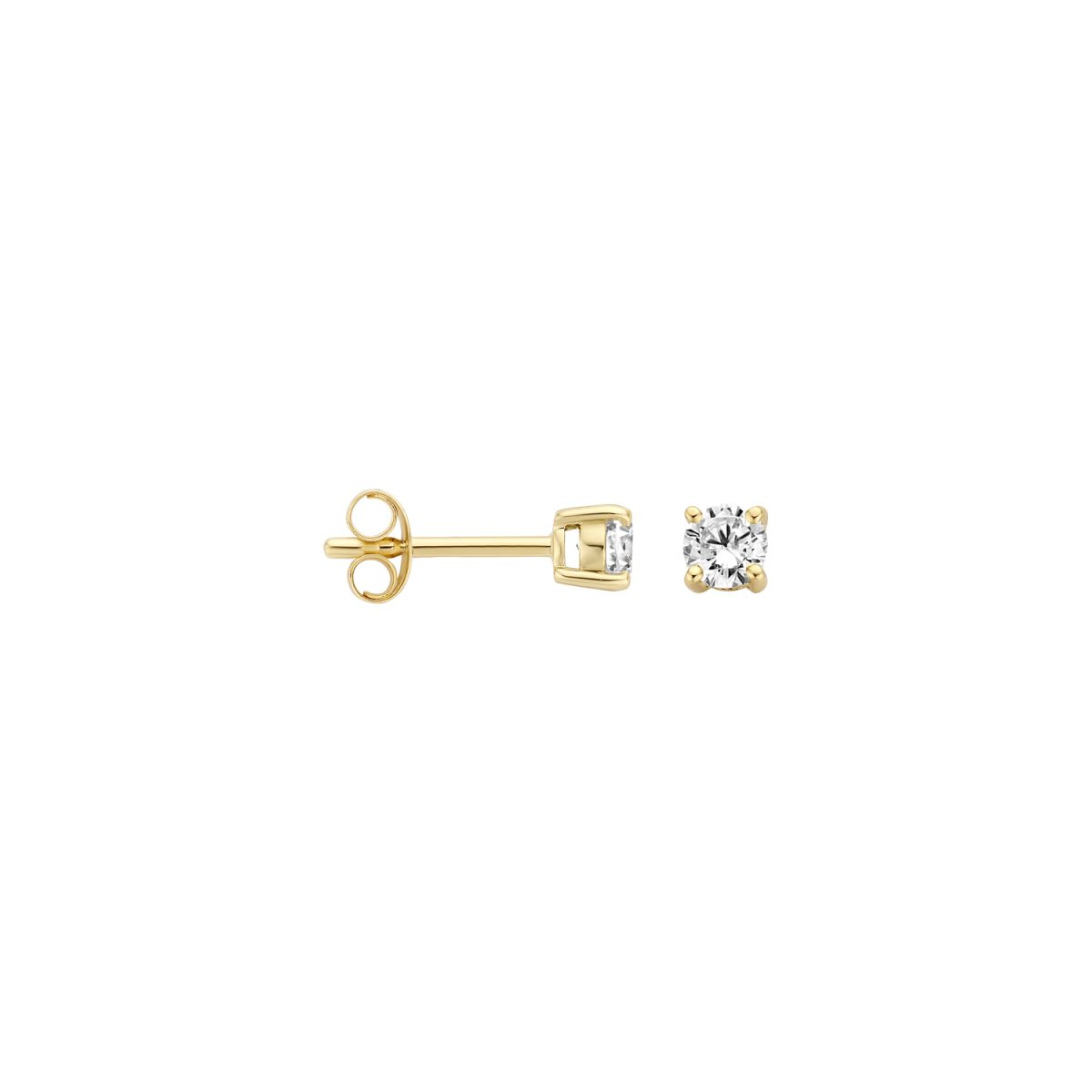 Blush 14ct Yellow Gold 3.5mm 4 Claw CZ Stud Earrings