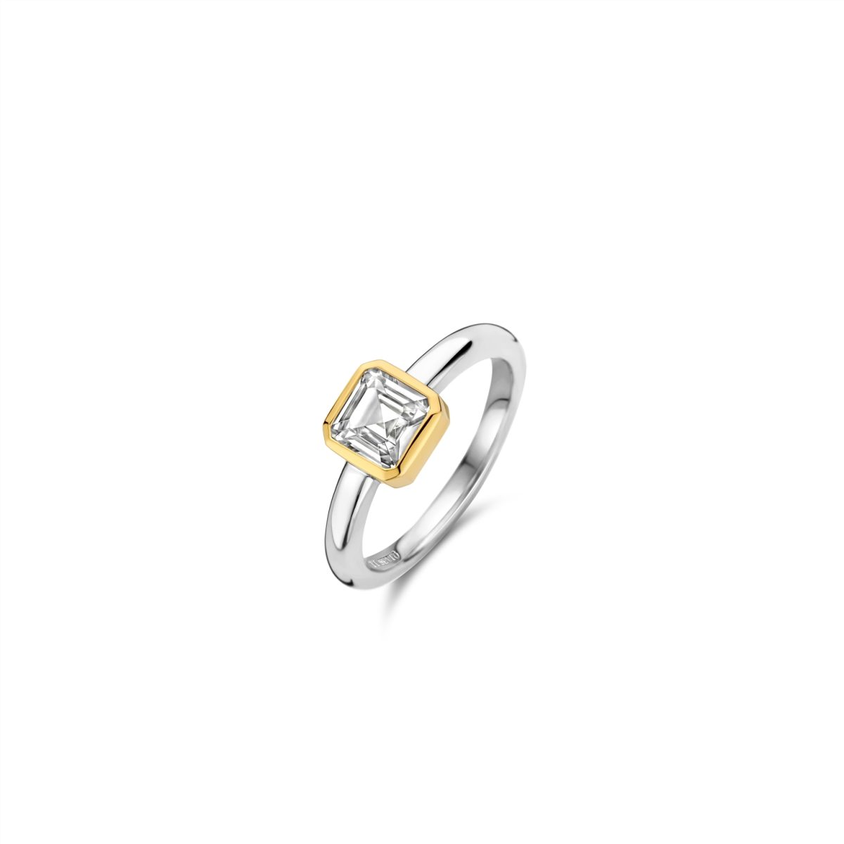 Ti Sento Sterling Silver Sqaure CZ Ring