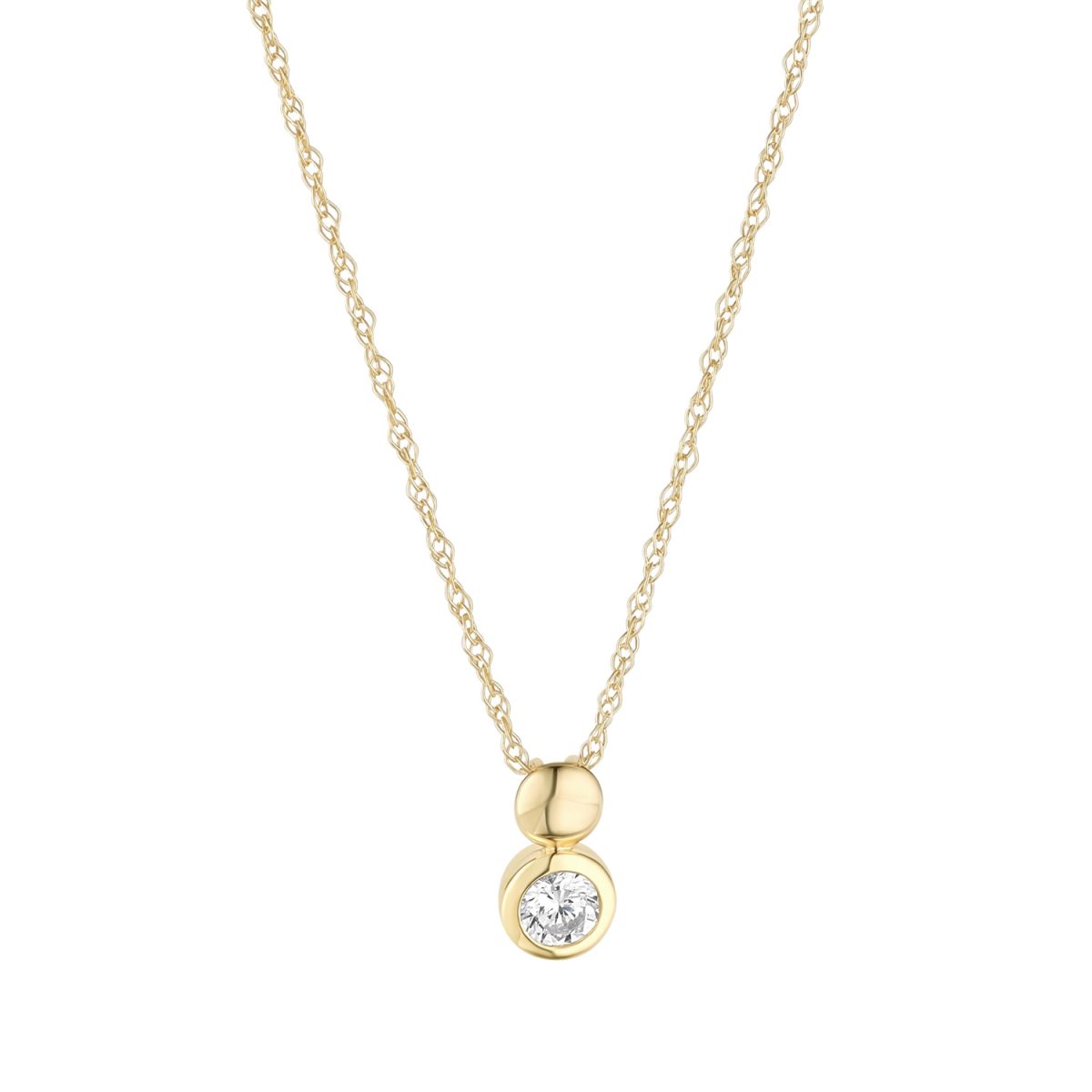 9ct Yellow Gold CZ Bead Pendant