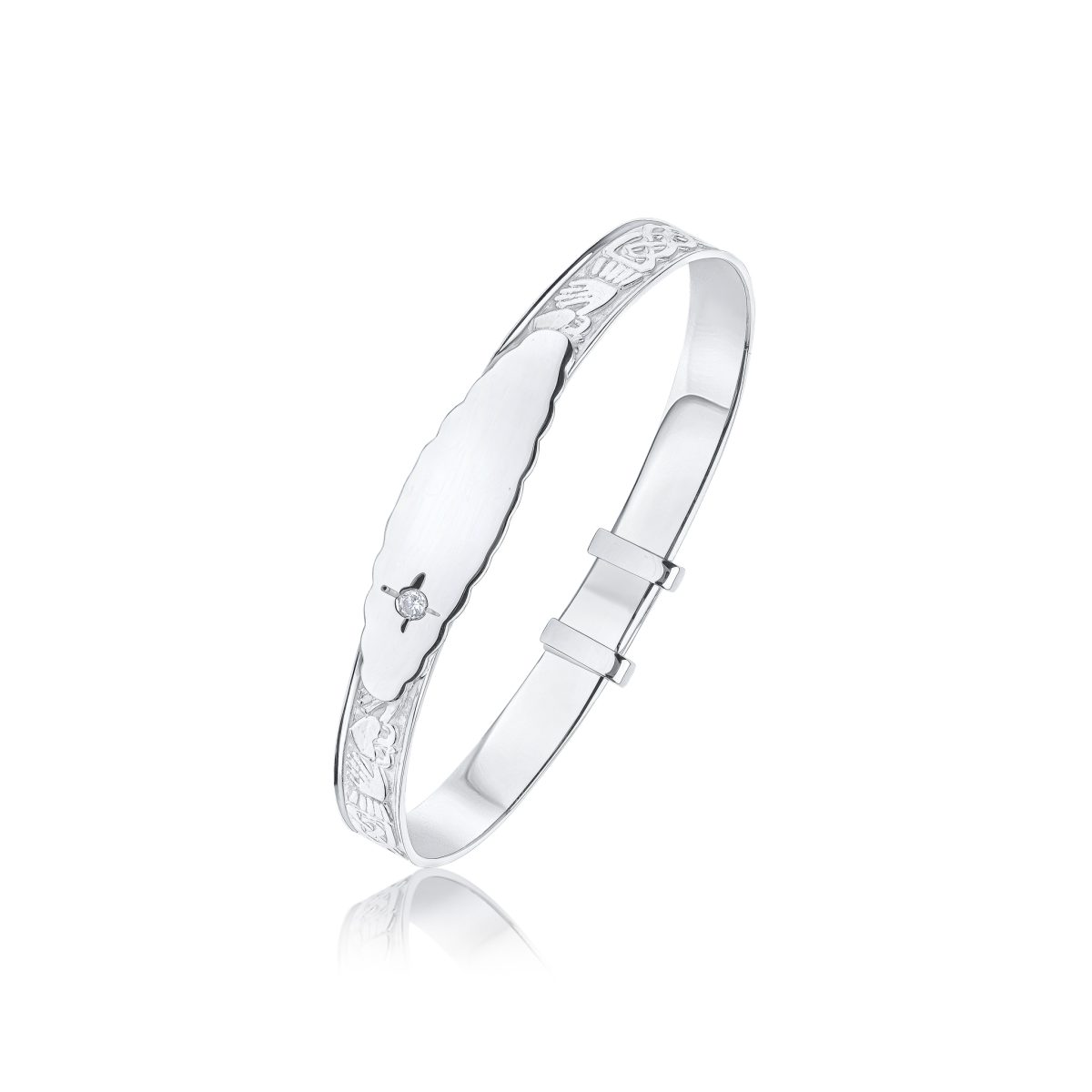 Sterling Silver CZ Baby Bangle