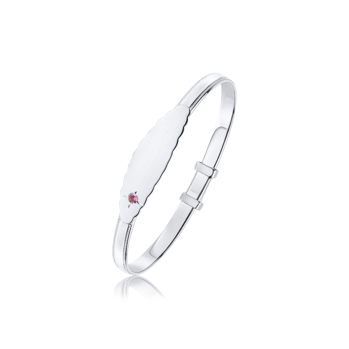 Sterling Silver Pink CZ Baby Bangle
