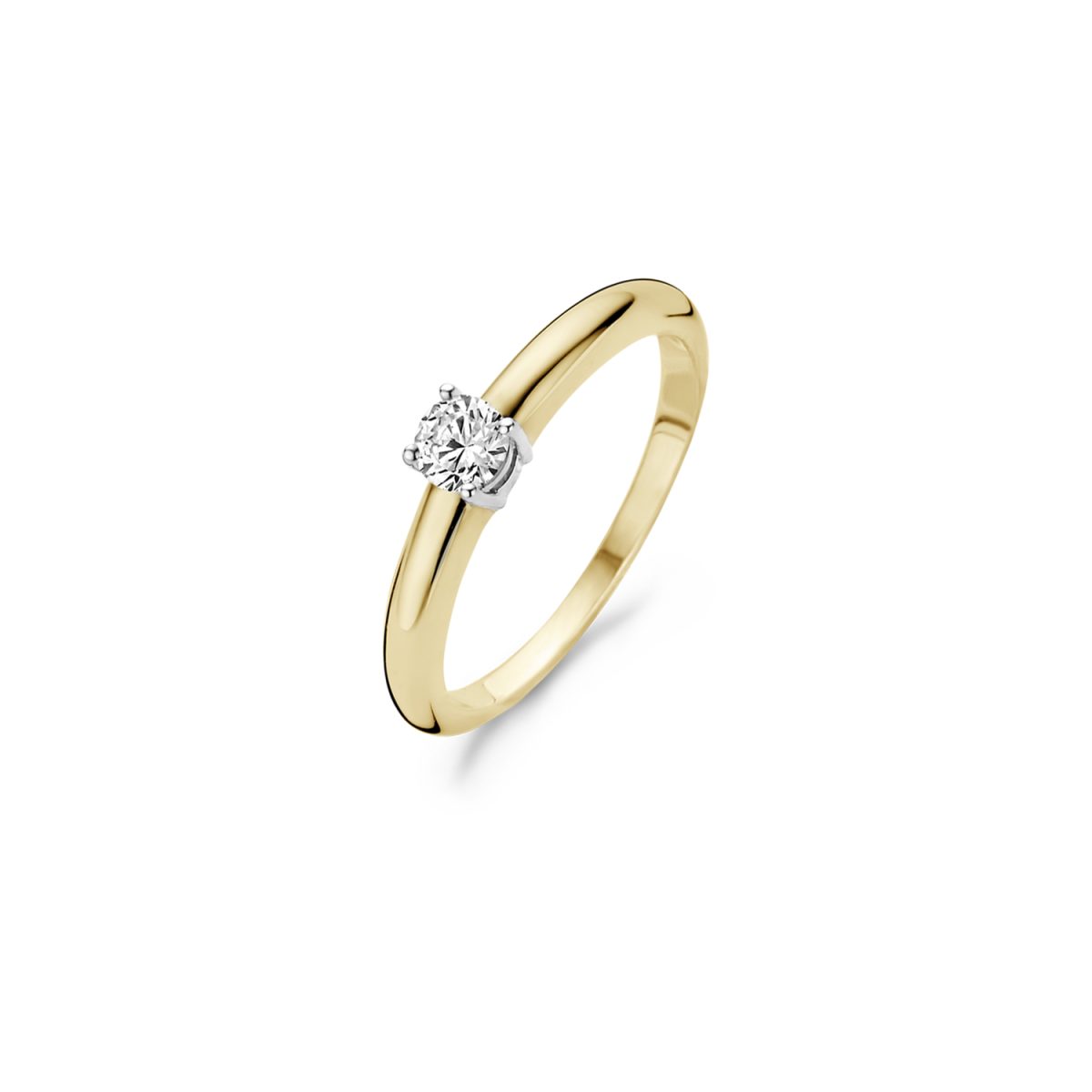 Blush 14ct Yellow Gold CZ Rubover Ring