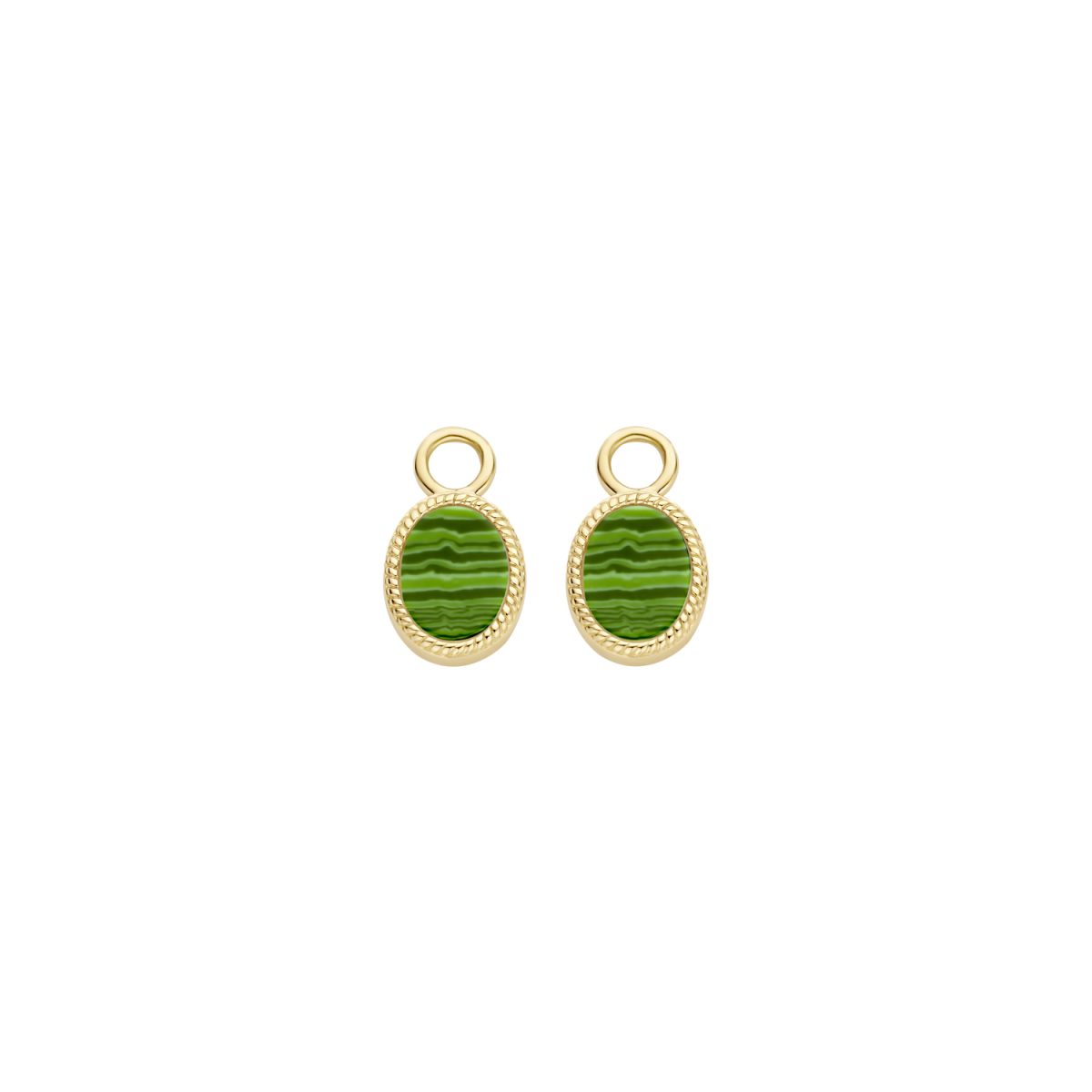 Blush 14ct Yellow Gold Malachite Drop Ear Charms