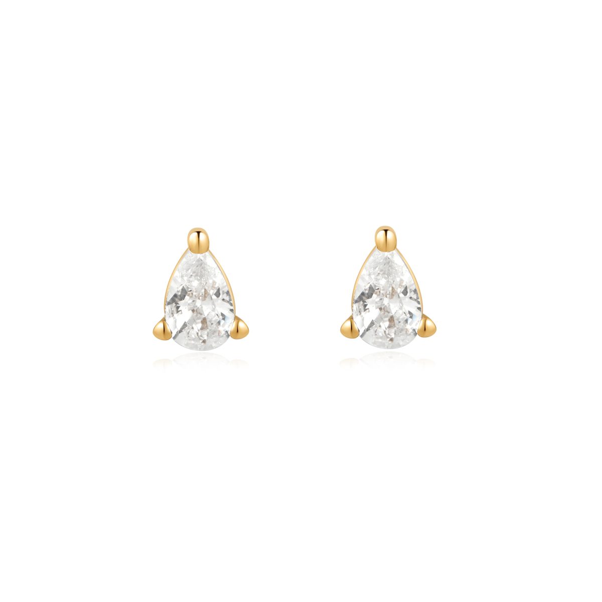Ania Haie Sterling Silver Gold Plated Pear CZ Studs