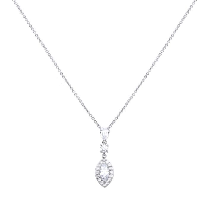 Diamonfire Marquise and Pave CZ Necklace