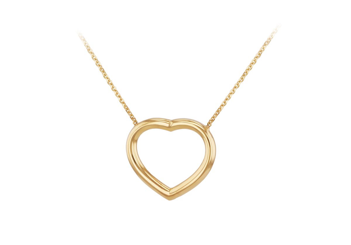 9ct Yellow Gold Open Heart Necklace
