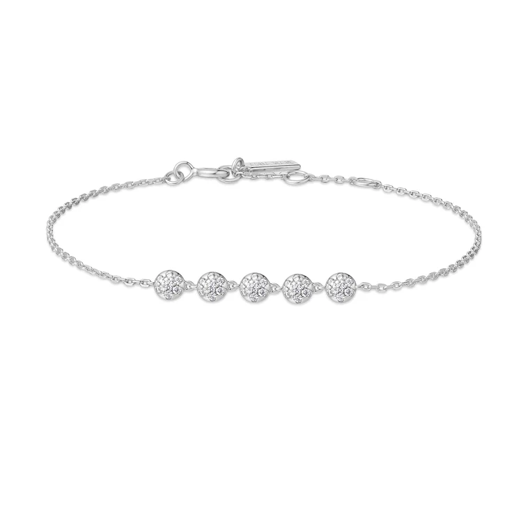 Ania Haie Sterling Silver CZ Pavé Multi Beaded Chain Bracelet