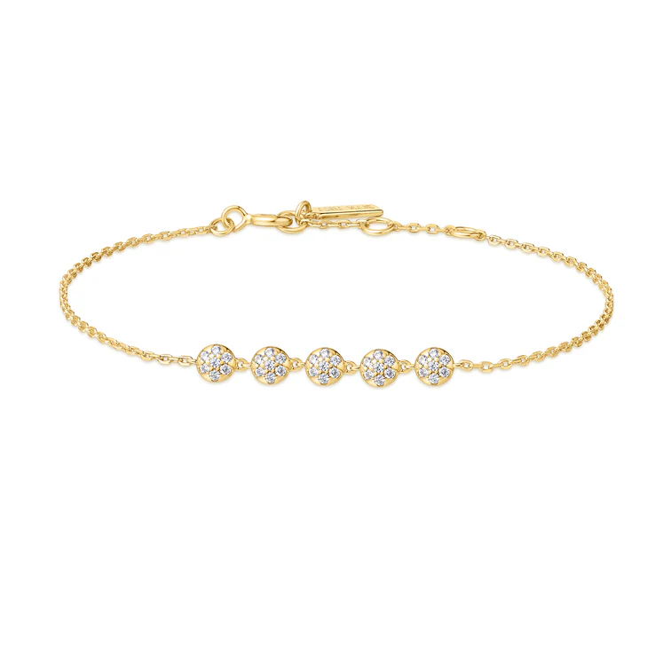 Ania Haie Sterling Silver Gold Plated Pavé Multi Beaded Chain Bracelet