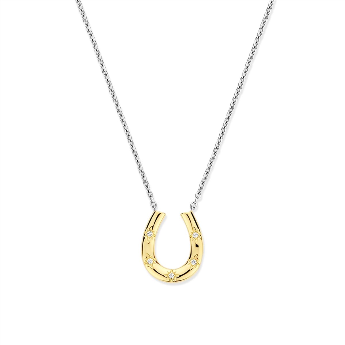 Ti Sento Sterling Silver Gold Plated Horseshoe Pendant