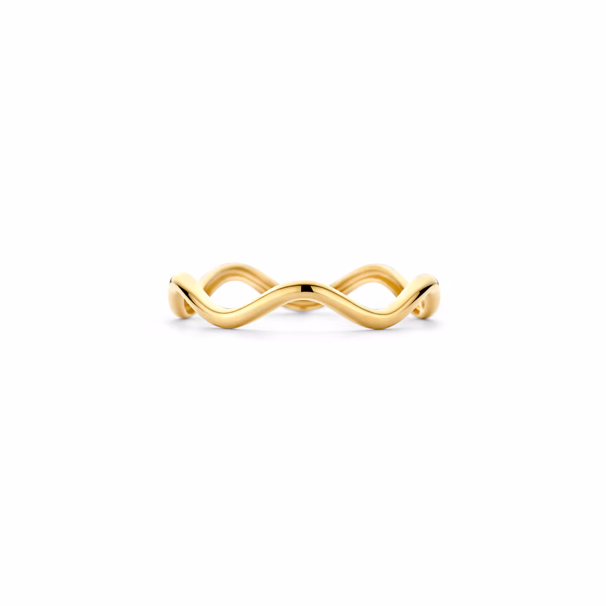 Blush 14ct Yellow Gold Wave Ring